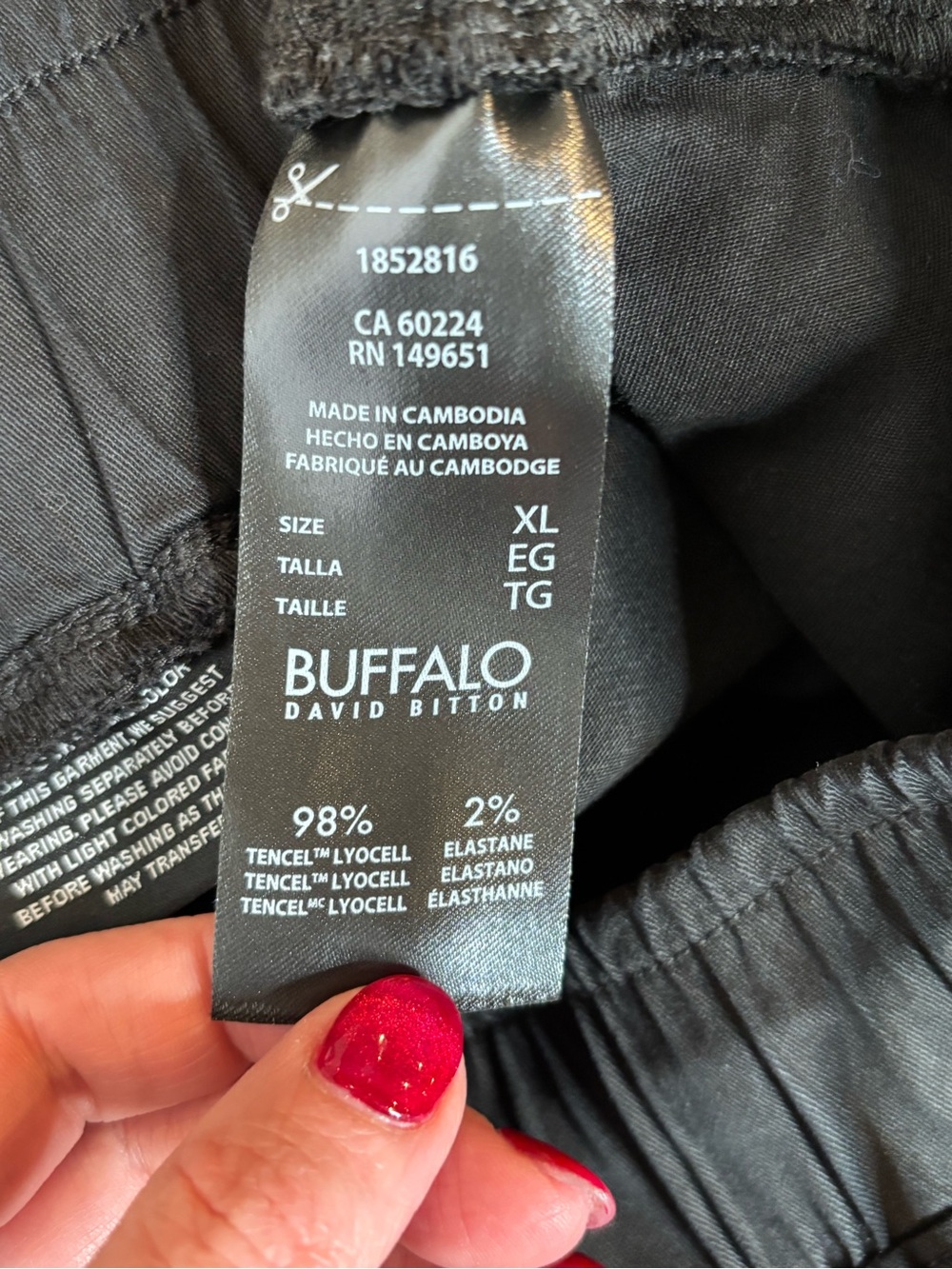 Buffalo David Bitton Black Drawstring Jogger Pants Size XL - Picture 9 of 12